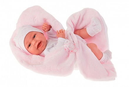 Кукла-младенец Фатима на розовом одеяльце, 33 см. 
